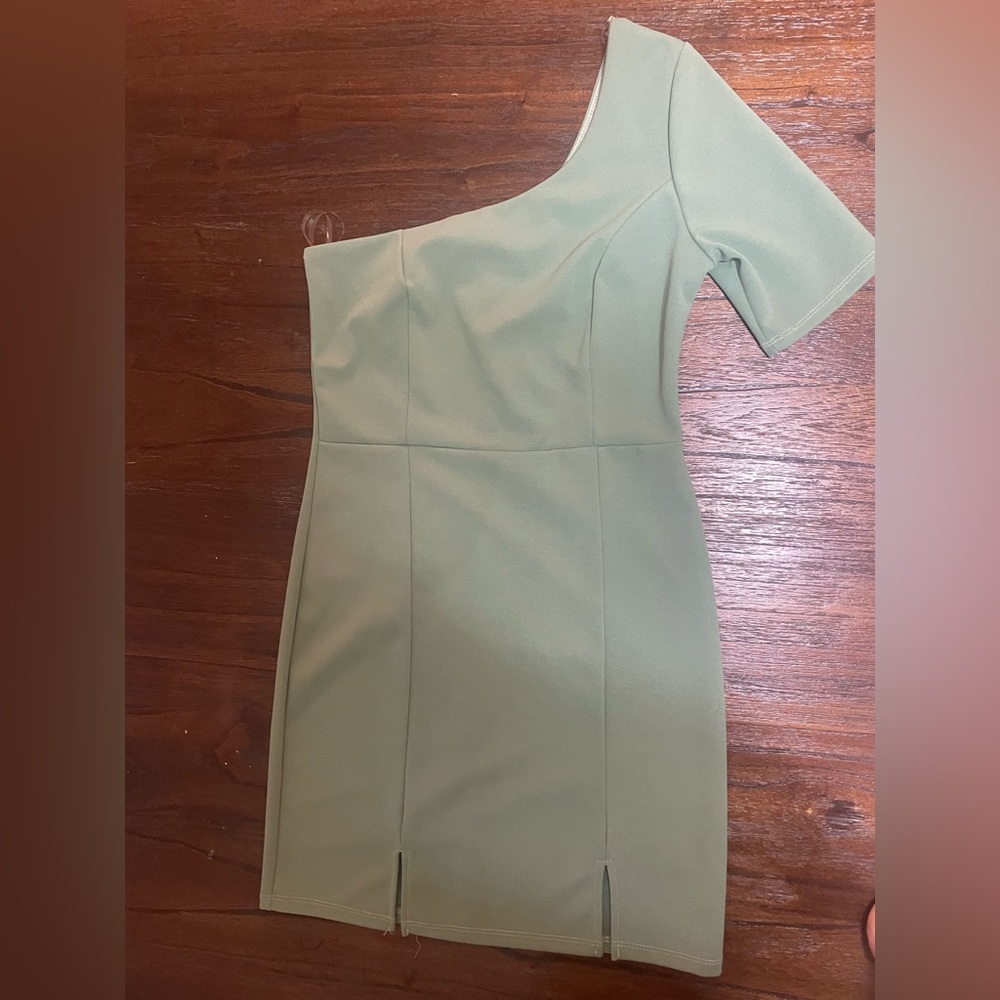 South Boutique. Sage Green one shoulder dress